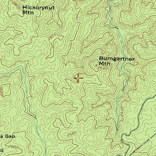 Topographic Map of South Mountains, NC
