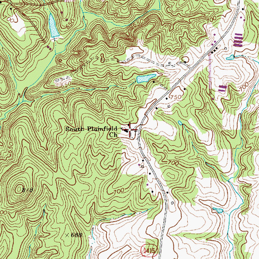 Topographic Map of South Plainfield Church, NC