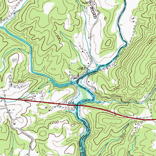 Topographic Map of South Prong Lewis Fork, NC
