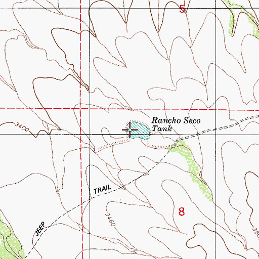 Topographic Map of Rancho Seco Tank, AZ