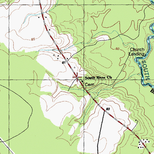 Topographic Map of South River Church, NC