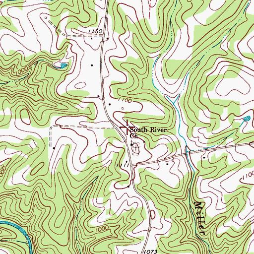 Topographic Map of South River Church, NC