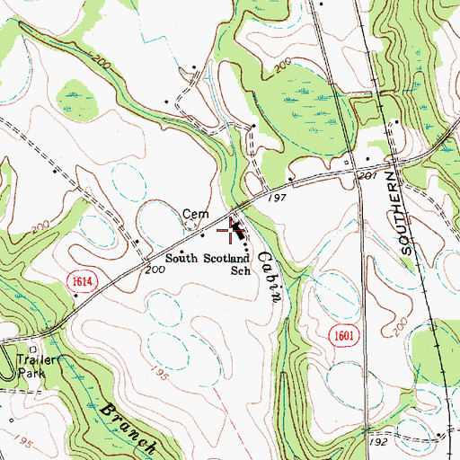 Topographic Map of South Scotland School, NC