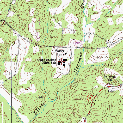 Topographic Map of South Stokes High School, NC