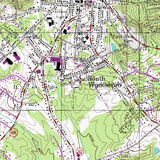 Topographic Map of South Wadesboro, NC