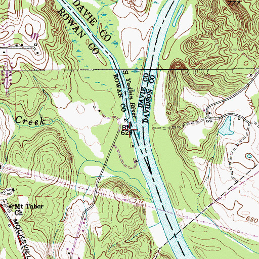 Topographic Map of South Yadkin River, NC