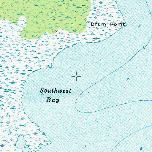 Topographic Map of Southwest Bay, NC
