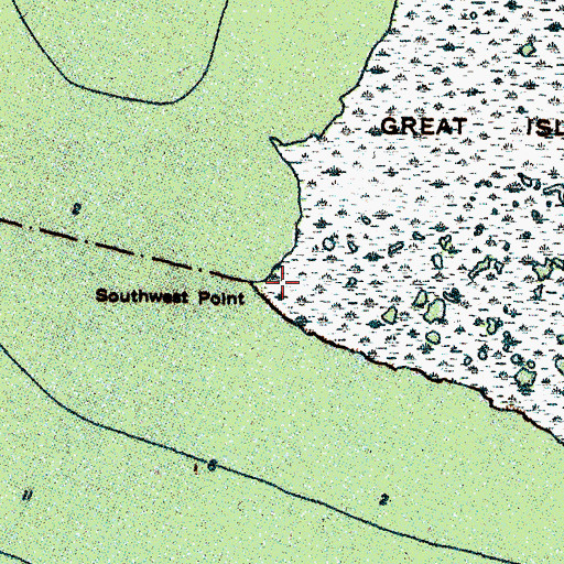 Topographic Map of Southwest Point, NC