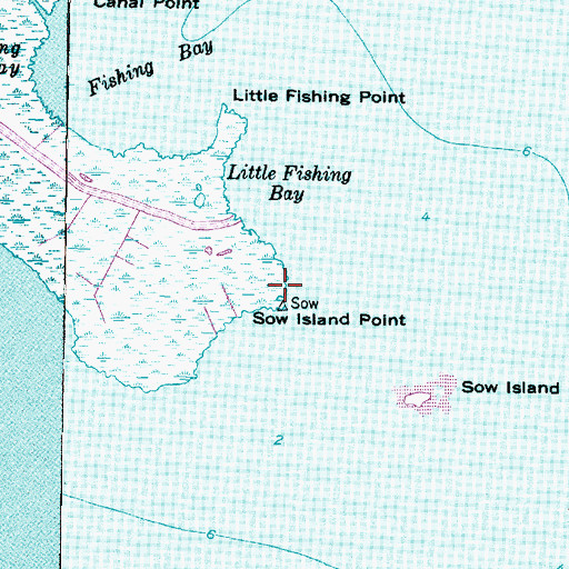 Topographic Map of Sow Island Point, NC