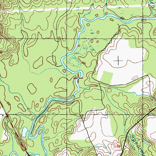 Topographic Map of Spearmans Mill Creek, NC