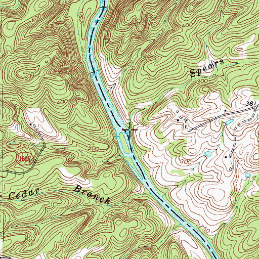 Topographic Map of Spears Branch, NC