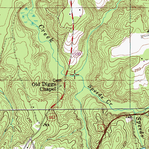 Topographic Map of Speeds Creek, NC