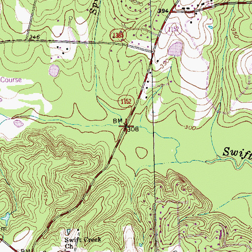 Topographic Map of Speight Branch, NC