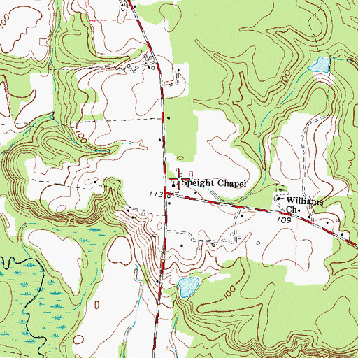 Topographic Map of Speight Chapel, NC