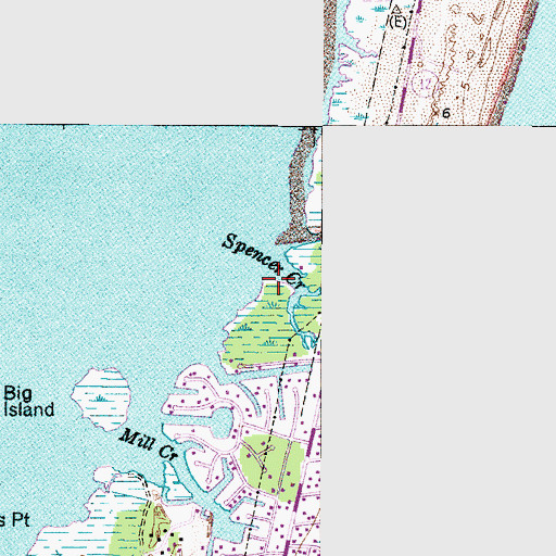 Topographic Map of Spencer Creek, NC