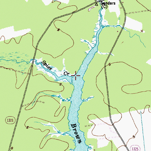 Topographic Map of Spice Creek, NC