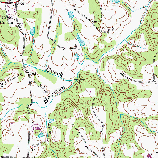 Topographic Map of Spiker Creek, NC