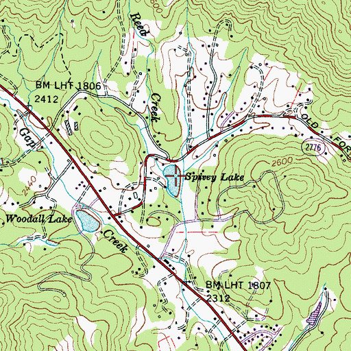 Topographic Map of Spivey Lake, NC