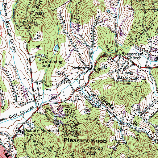 Topographic Map of Spooks Branch, NC