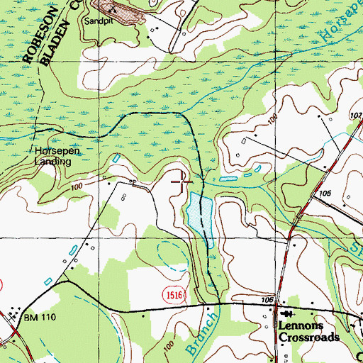 Topographic Map of Spring Branch, NC