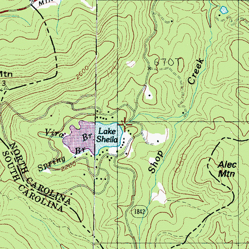 Topographic Map of Spring Branch, NC