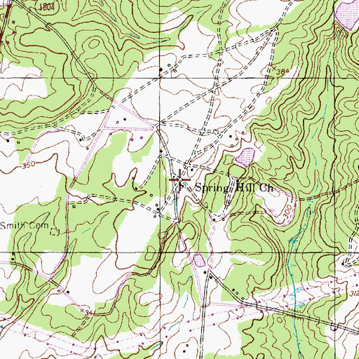 Topographic Map of Spring Hill Church, NC