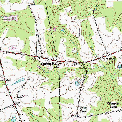 Topographic Map of Spring Hill Church, NC