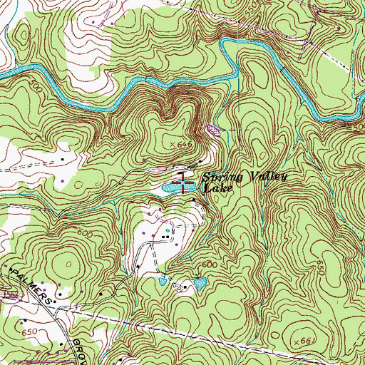 Topographic Map of Spring Valley Lake, NC
