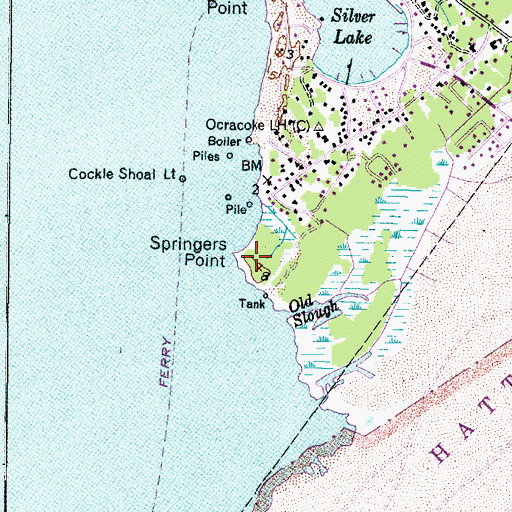 Topographic Map of Springers Point, NC