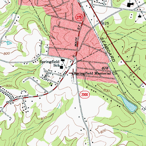 Topographic Map of Springfield Memorial Church, NC