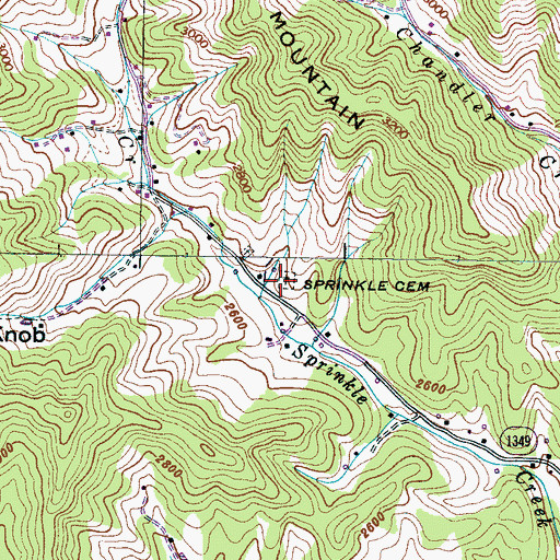 Topographic Map of Sprinkle Cemetery, NC