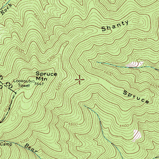 Topographic Map of Spruce Mountain Ridge, NC