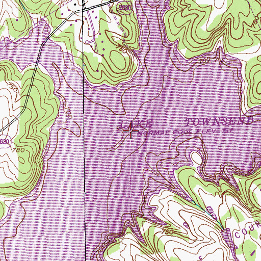 Topographic Map of Squirrel Creek, NC