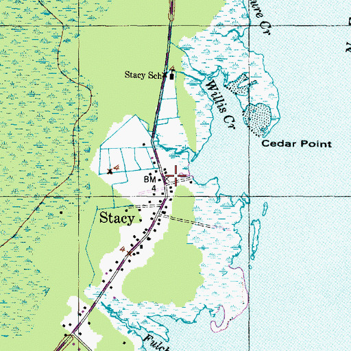 Topographic Map of Stacy, NC