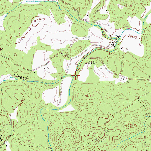 Topographic Map of Stacy Creek, NC