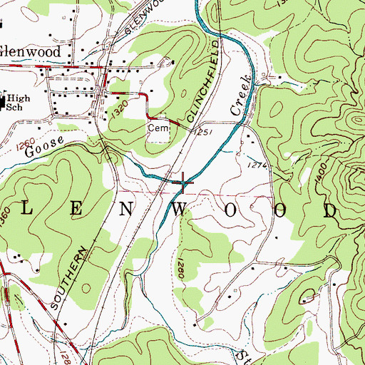Topographic Map of Stanfords Creek, NC