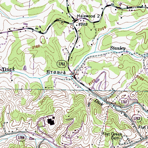 Topographic Map of Stanley Branch, NC