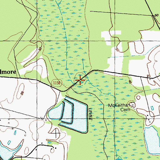 Topographic Map of Stanley Ford Bridge, NC