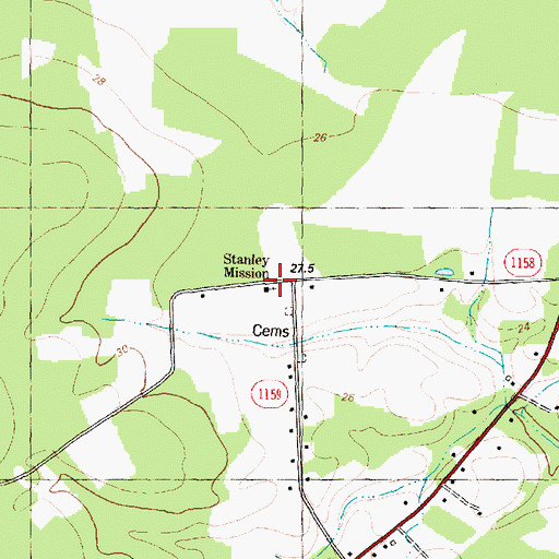 Topographic Map of Stanley Mission, NC