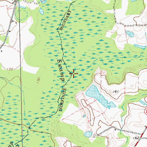 Topographic Map of Starlins Swamp, NC