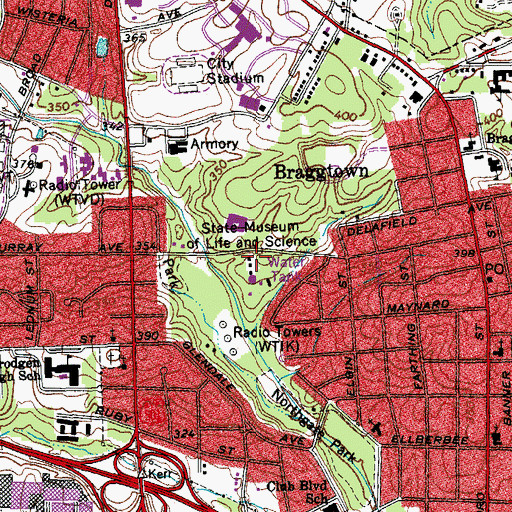 Topographic Map of State Museum of Life and Science, NC