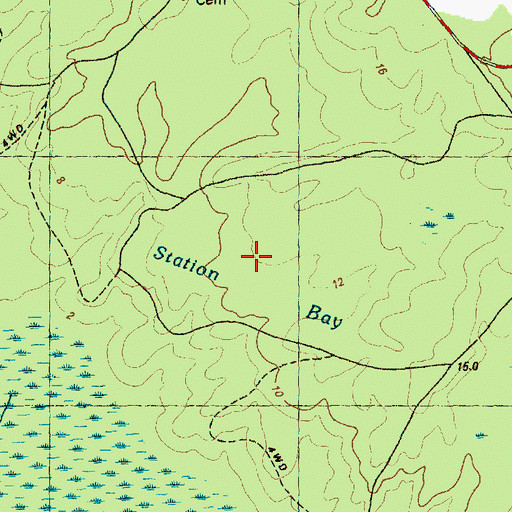 Topographic Map of Station Bay, NC