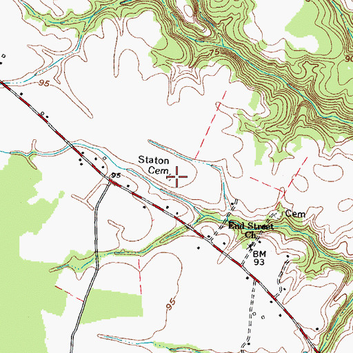 Topographic Map of Staton Cemetery, NC