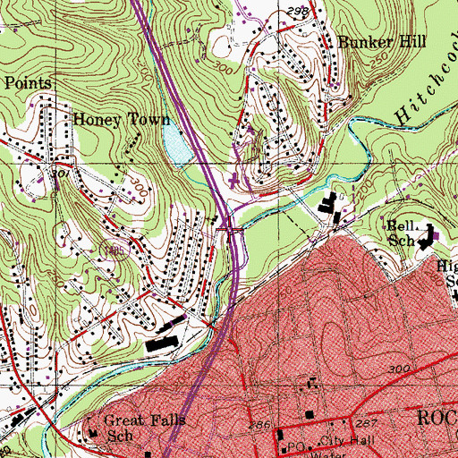Topographic Map of Steely Branch, NC