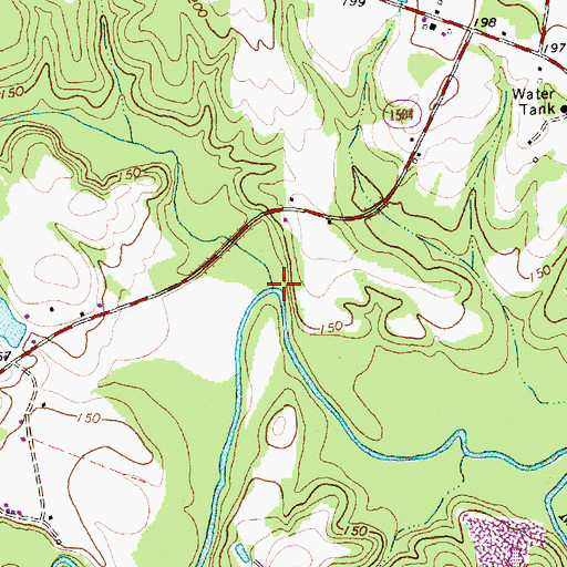 Topographic Map of Steep Hill Branch, NC