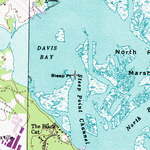 Topographic Map of Steep Point, NC