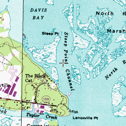 Topographic Map of Steep Point Channel, NC