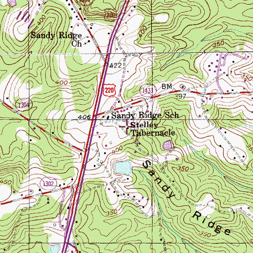 Topographic Map of Stelley Tabernacle, NC