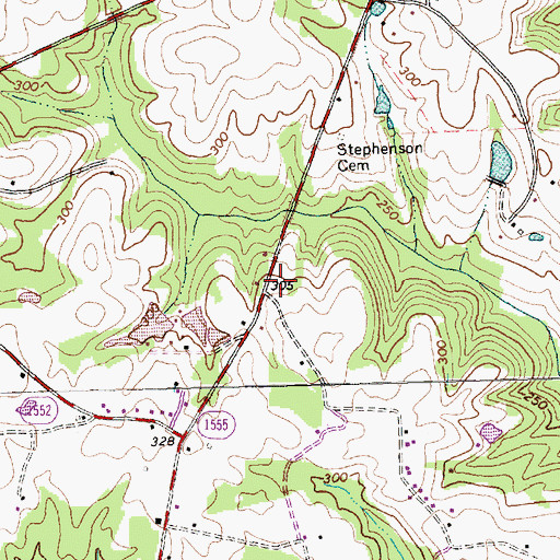 Topographic Map of Stephenson Cemetery, NC
