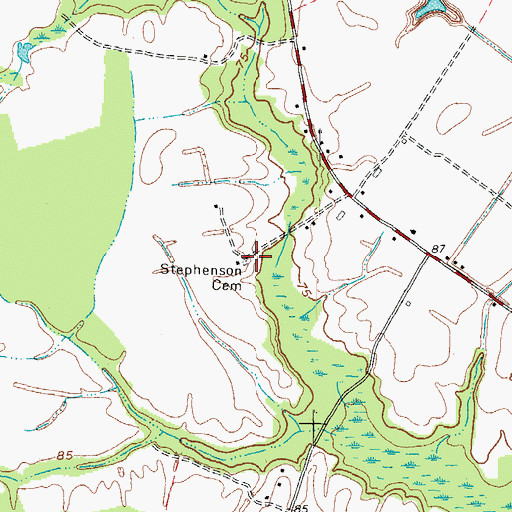 Topographic Map of Stephenson Cemetery, NC
